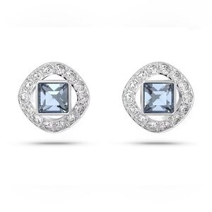 Swarovski Angelic Bracelet and matching stud earrings, Blue, Rhodium Plated